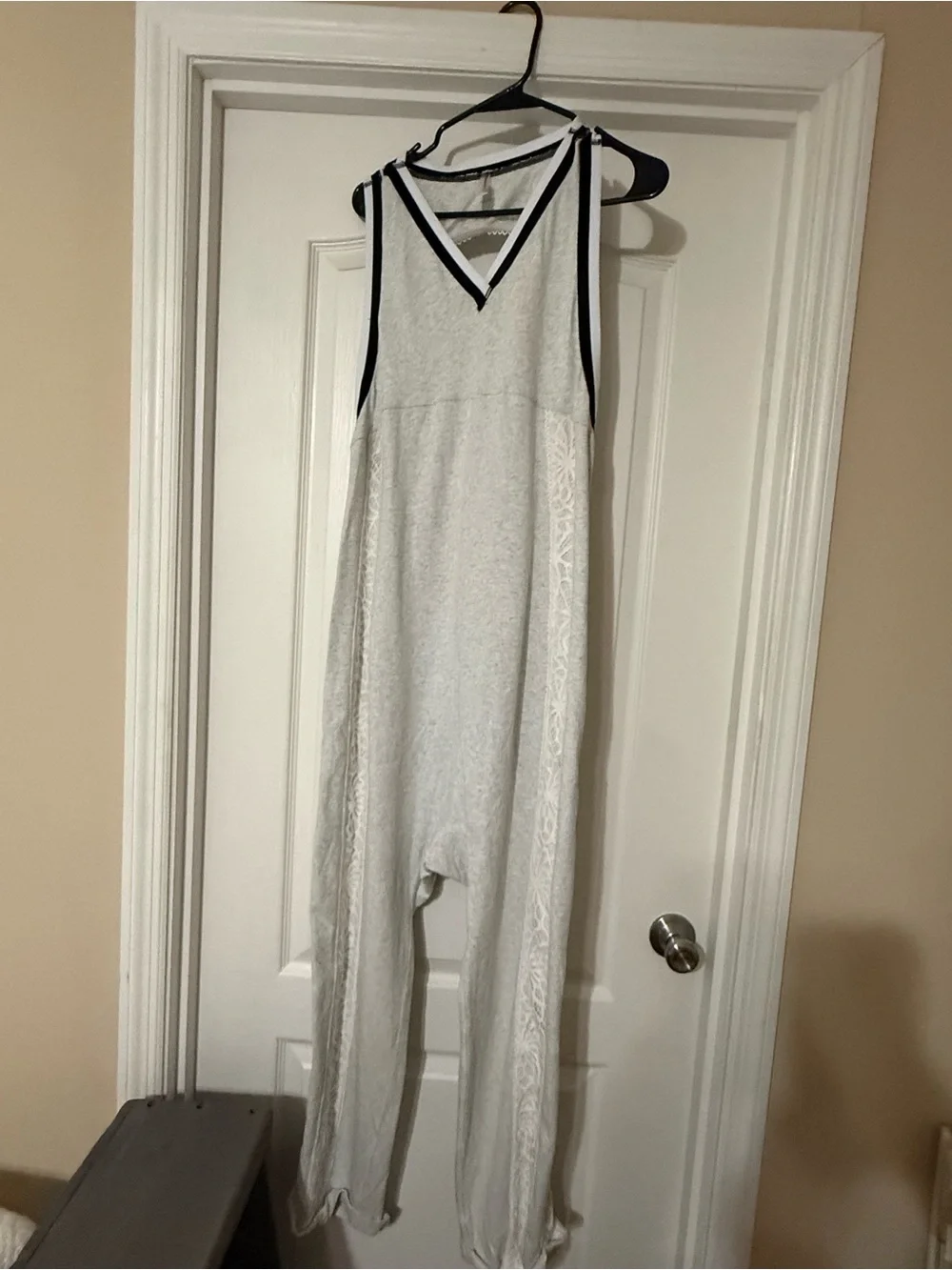 FP Movement by Free People White V-Neck Relaxed Jumpsuit